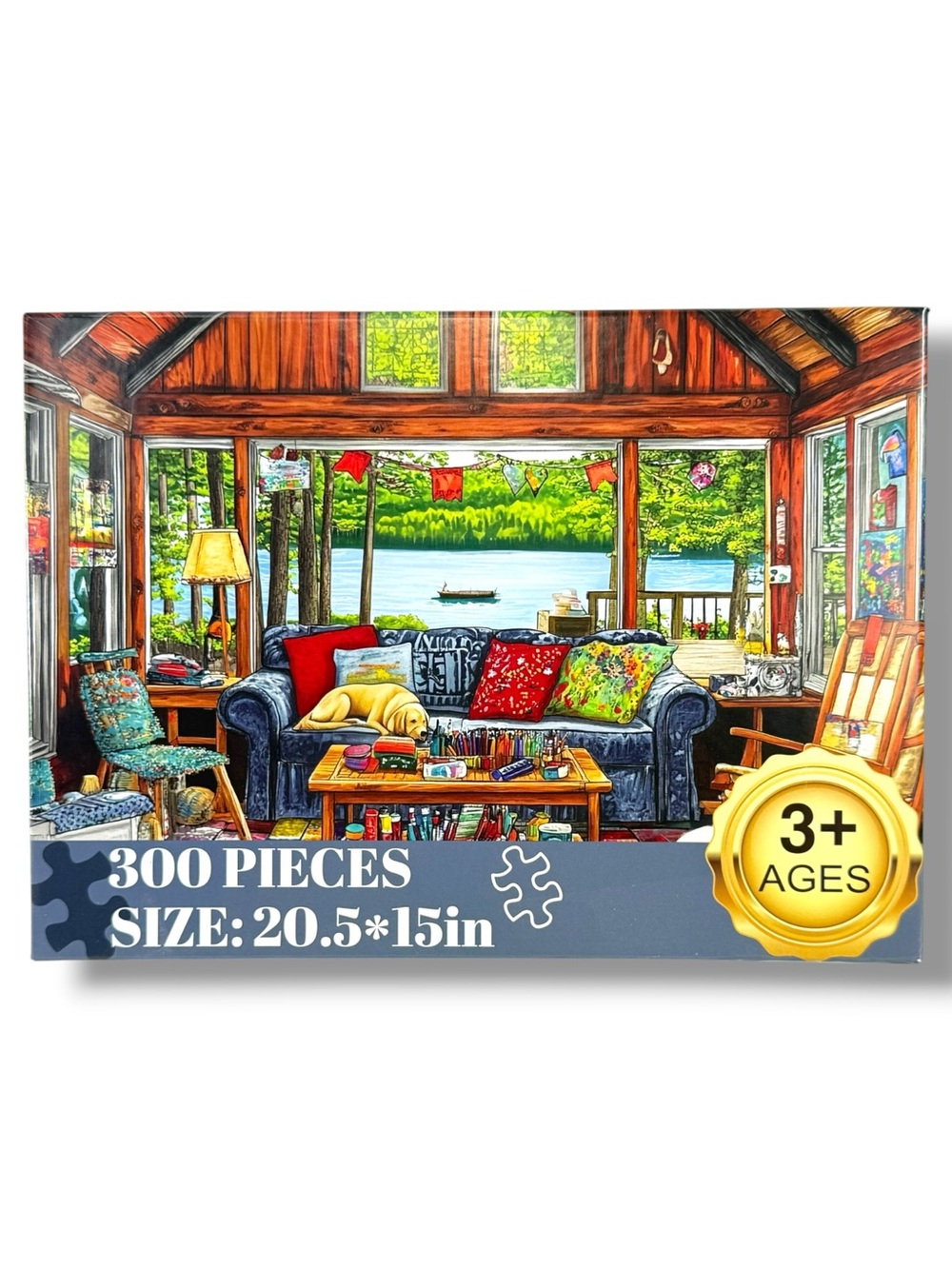 🧩 300 Piece Jigsaw Puzzle Lakeside Lodge Cabin Cozy